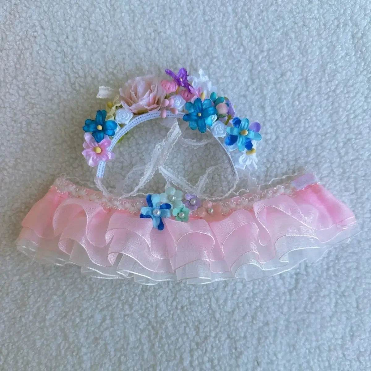 Elegant Qipao Dress With Hairpin For Labubu Dolls Featuring Summer Flower Design Labubu - ToylandEU