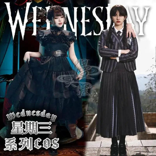  Elegant Wednesday Addams Cosplay Uniform CE Toyland EU -  ToylandEU™