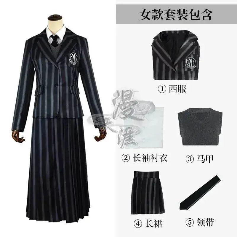  Elegant Wednesday Addams Cosplay Uniform CE Toyland EU -  ToylandEU™