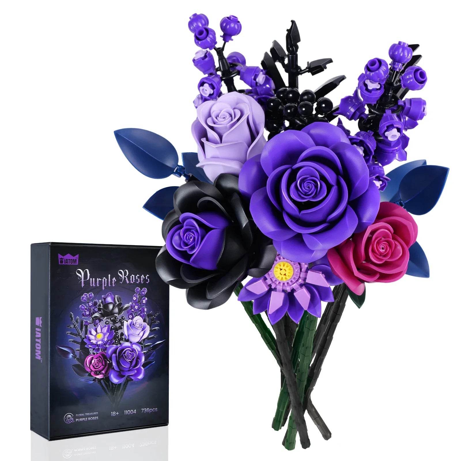 Elite Building Block Set Purple Rose Gothic Decor For Adults - ToylandEU
