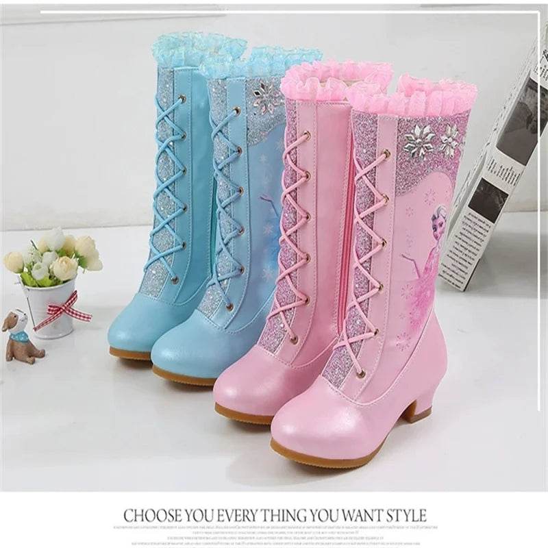 Elite Disney Girls Leather Boots Winter Side Zip For Girls - ToylandEU