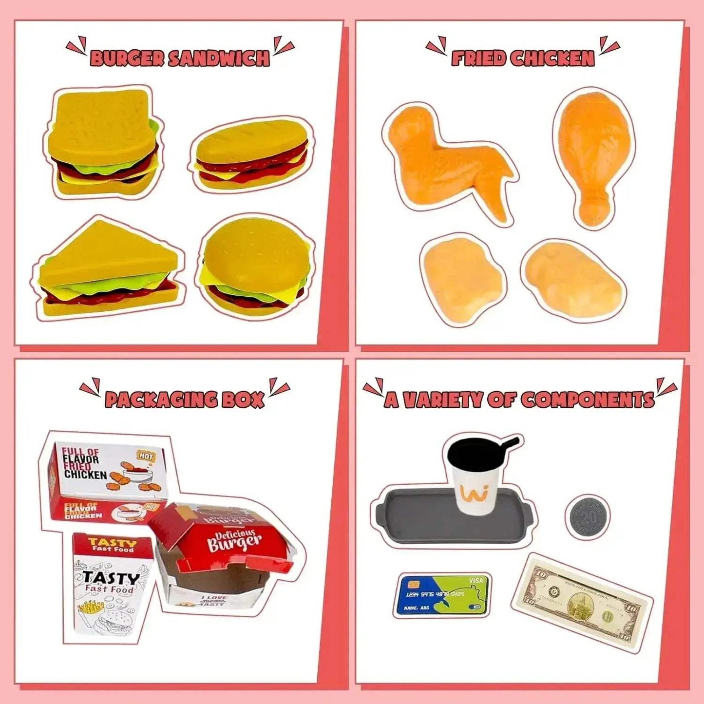  Elite Pretend Play Fast Food Toys 71PieceSet Toyland EU -  ToylandEU™