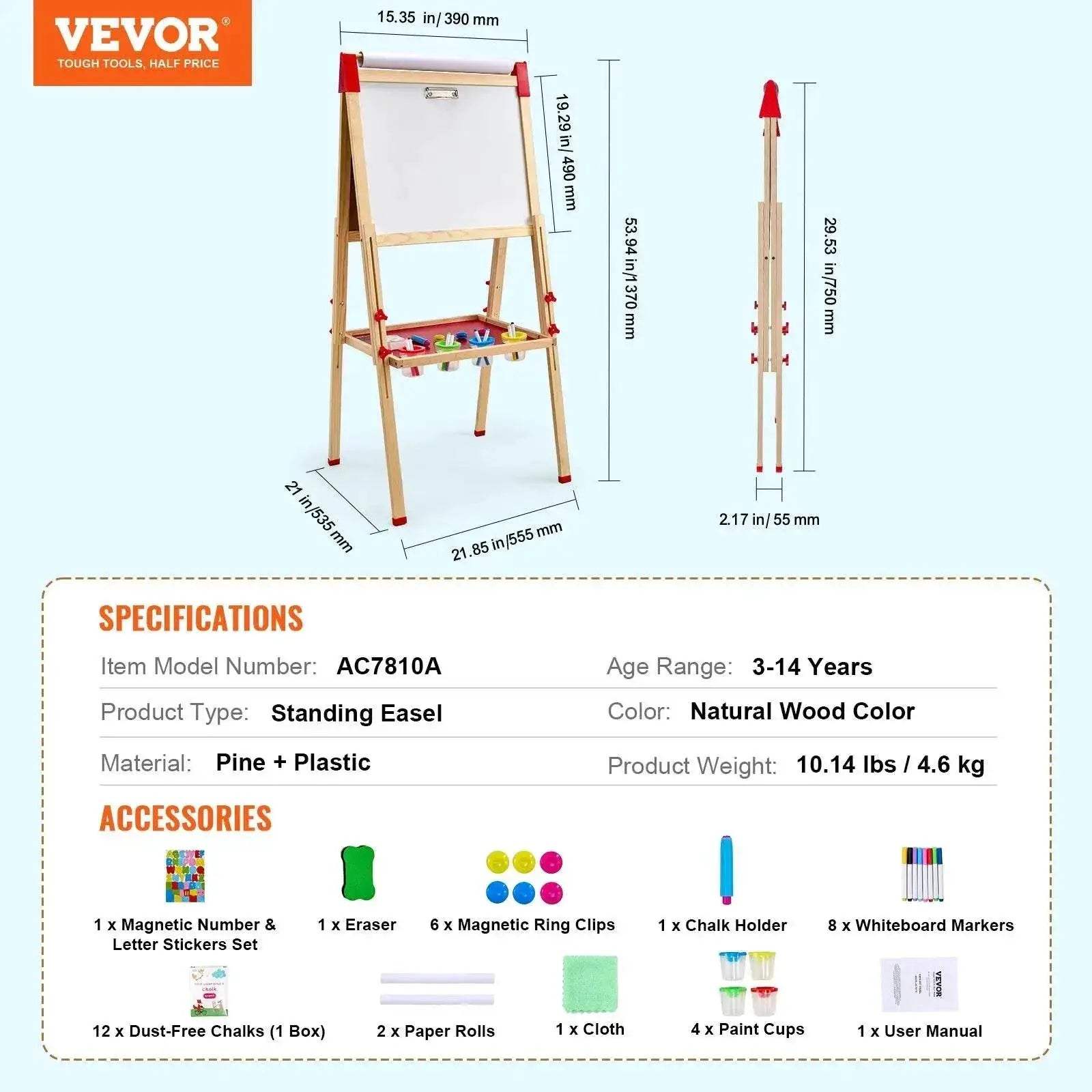 Elite Wooden Magnetic Drawing Board 2 Sided Toyland EU -  ToylandEU™