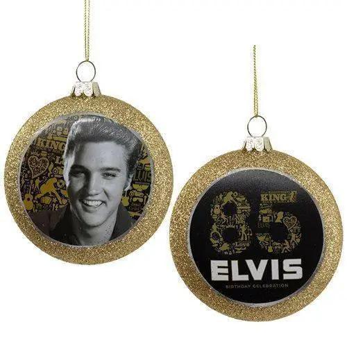  Elvis Presley Ornament Two Sided Disc Gold Glitter -  ToylandEU™