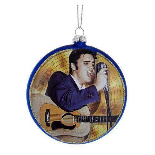  Elvis Presley Ornament Two Sided Disc Gold Glitter -  ToylandEU™