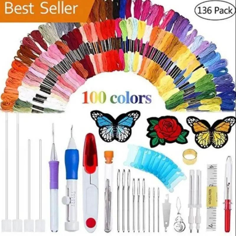  Embroidery Magic Pen DIY Kit - Punch Needle Stitching Tools for Sewing and Weaving Accessories -  ToylandEU™