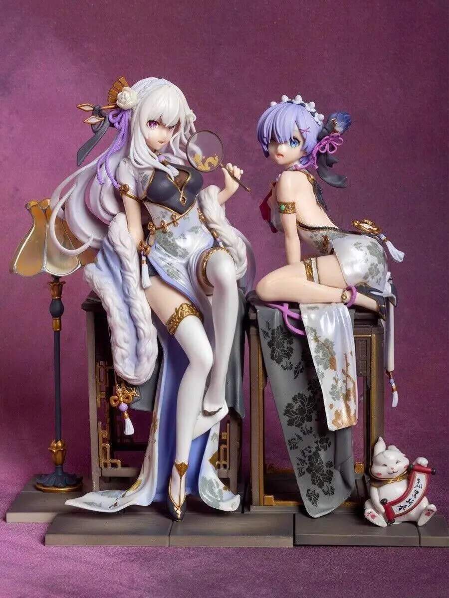 Emelia & Rem Figure, Re:Zero kara Hajimeru Isekai Seikatsu Figurine, Anime 9 in - ToylandEU