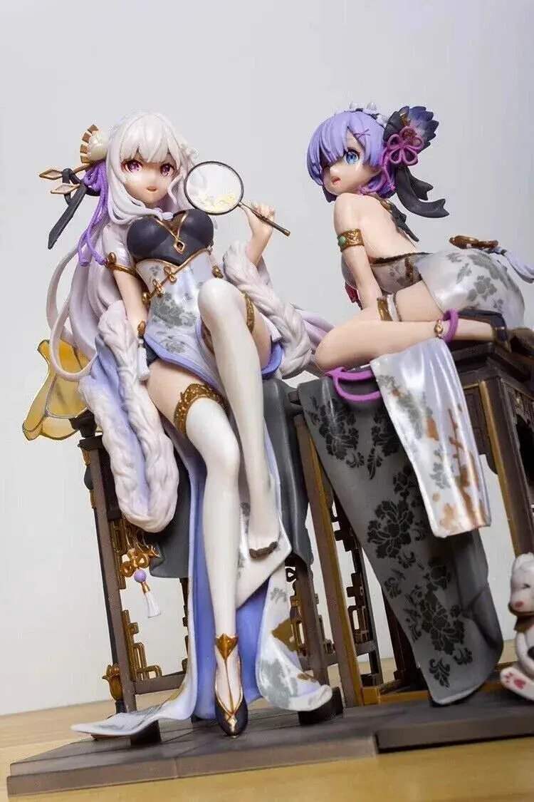 Emelia & Rem Figure, Re:Zero kara Hajimeru Isekai Seikatsu Figurine, Anime 9 in - ToylandEU