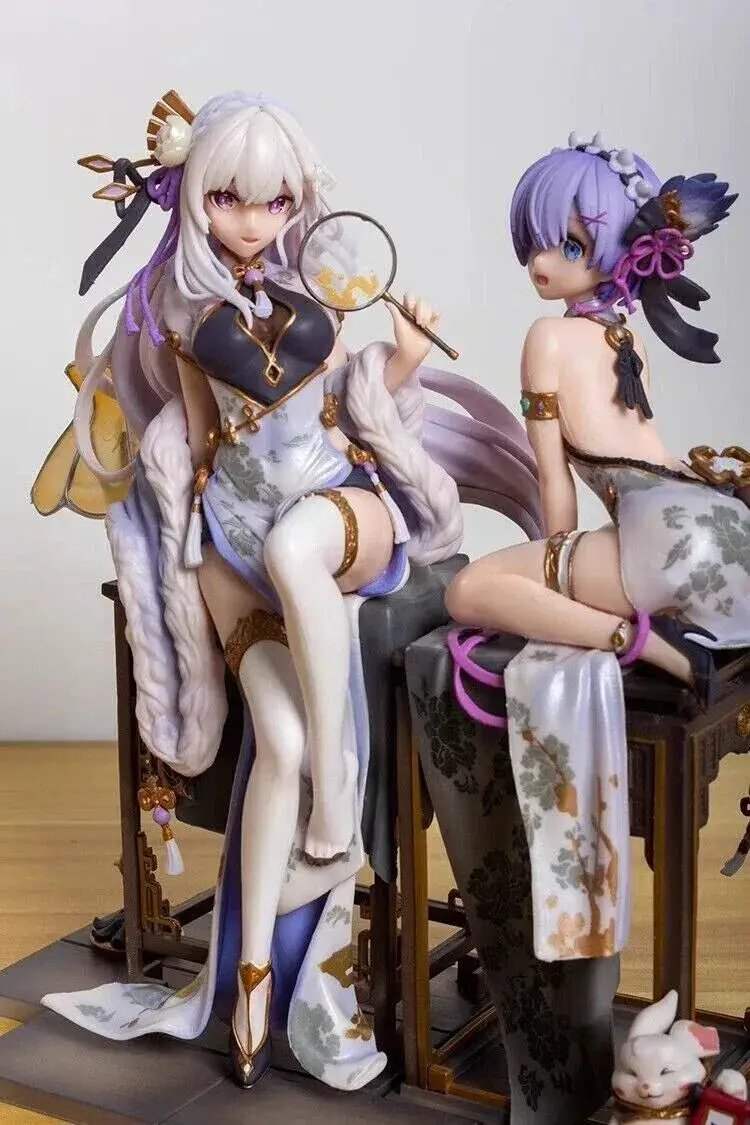 Emelia & Rem Figure, Re:Zero kara Hajimeru Isekai Seikatsu Figurine, Anime 9 in - ToylandEU