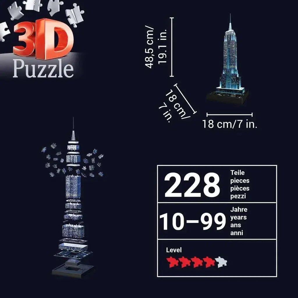  Empire State Building 3D Puzzle Night Edition With LEDs -  ToylandEU™