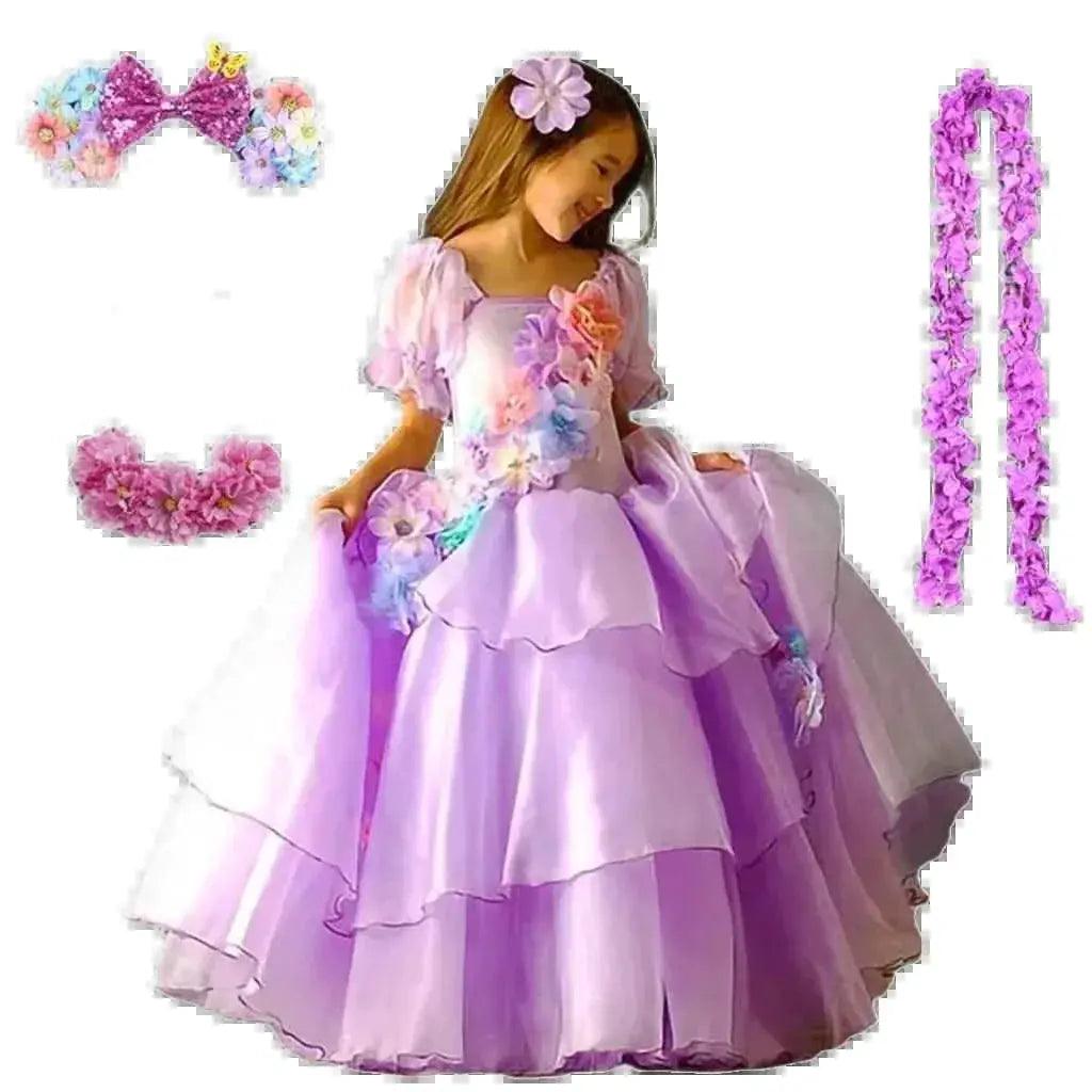  Enchanted Floral Puff Sleeve Tutu Dress for Girls - Cosplay & Halloween -  ToylandEU™