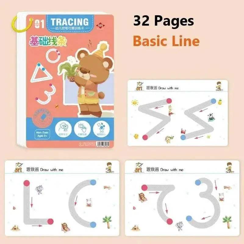  Enchanted Penmanship Practice Book for Kids - Montessori Calligraphy  -  ToylandEU™