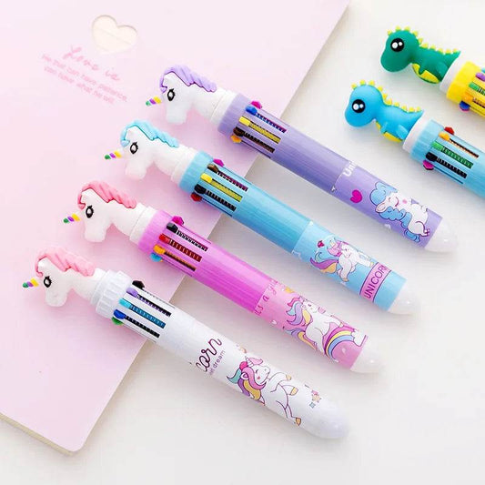 Enchanting 10-Color Unicorn Ballpoint Pen for Creative Kids - ToylandEU
