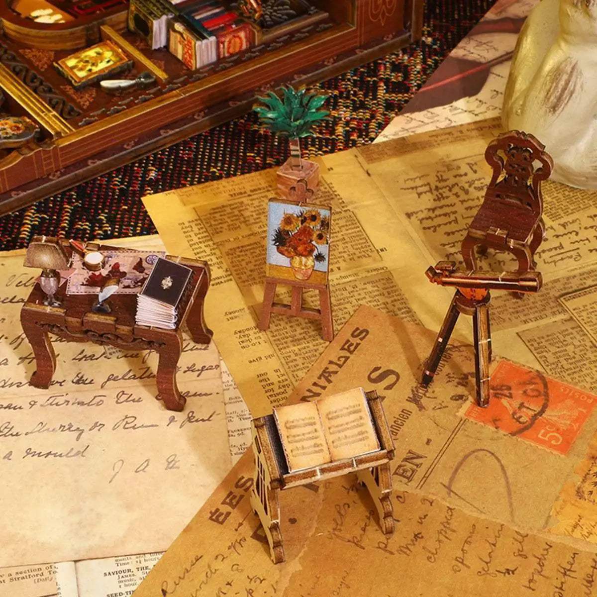  Enchanting 3D Wooden Book Nook Set with Sensor Light - Creative  -  ToylandEU™