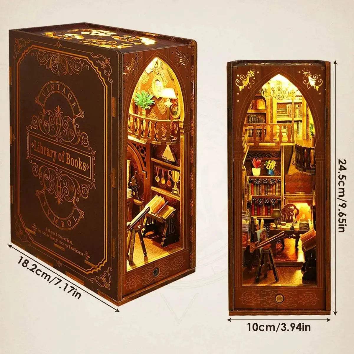  Enchanting 3D Wooden Book Nook Set with Sensor Light - Creative  -  ToylandEU™