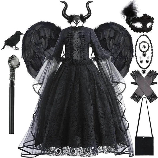  Enchanting 7To13 Maleficent Lace Girls Dress Toyland EU -  ToylandEU™