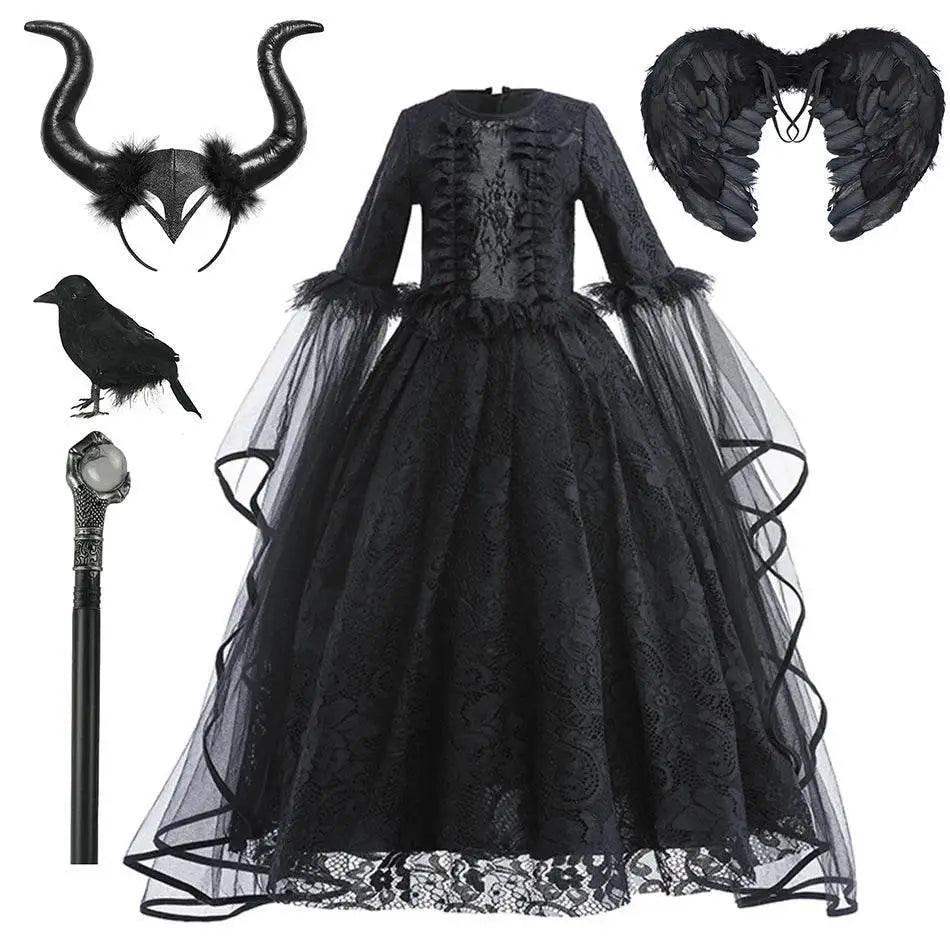  Enchanting 7To13 Maleficent Lace Girls Dress Toyland EU -  ToylandEU™