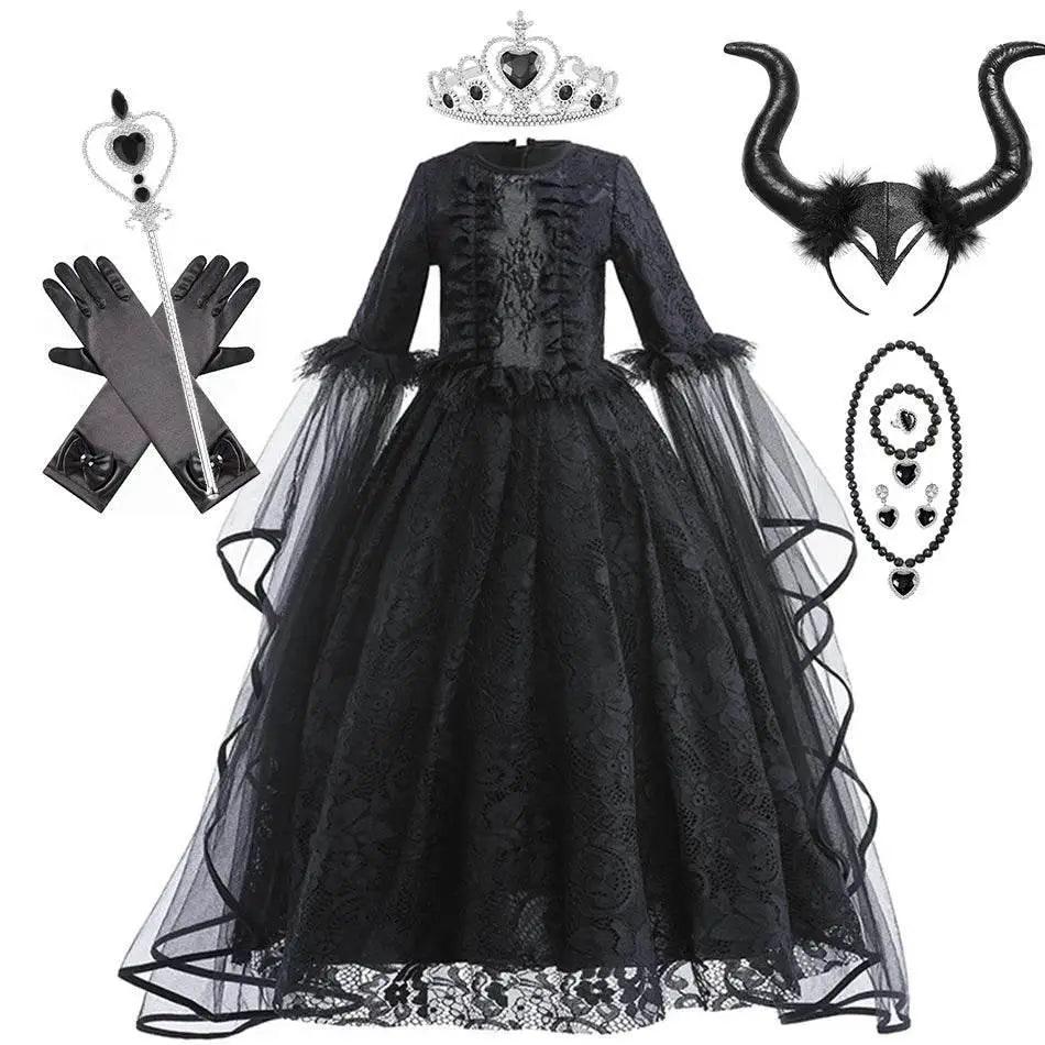  Enchanting 7To13 Maleficent Lace Girls Dress Toyland EU -  ToylandEU™