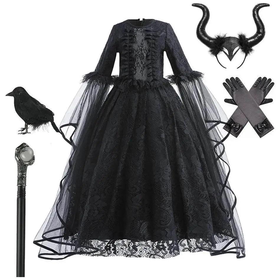  Enchanting 7To13 Maleficent Lace Girls Dress Toyland EU -  ToylandEU™