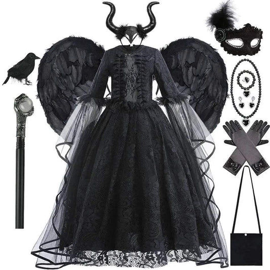  Enchanting 7To13 Maleficent Lace Girls Dress Toyland EU -  ToylandEU™