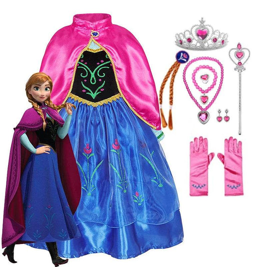 Enchanting Disney Anna Dress With Cape For Girls Party - ToylandEU