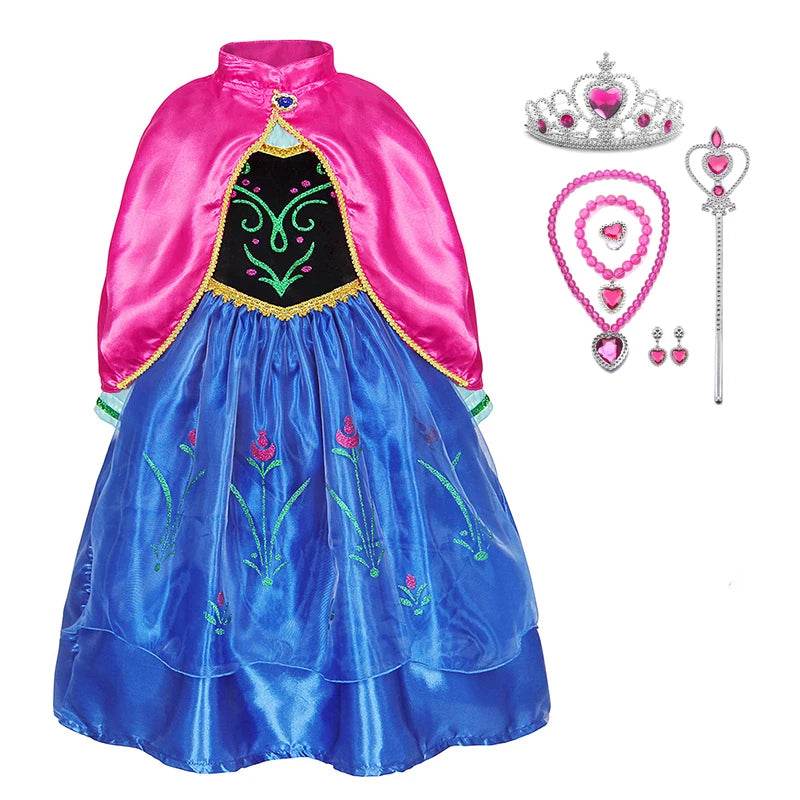 Enchanting Disney Anna Dress With Cape For Girls Party - ToylandEU