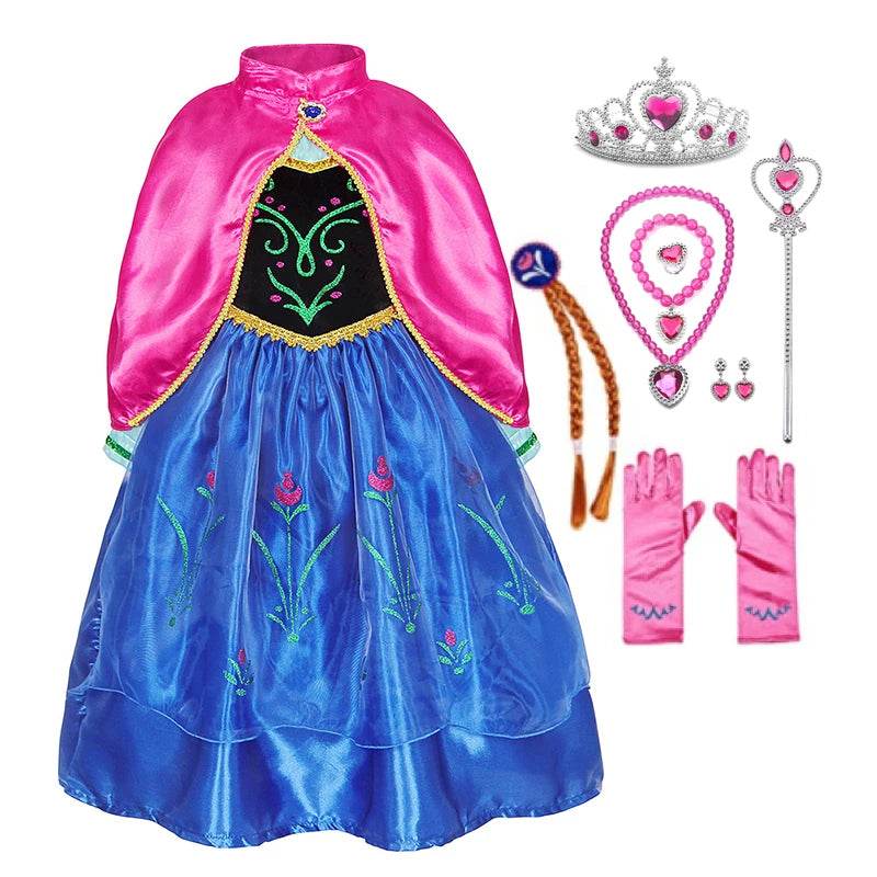 Enchanting Disney Anna Dress With Cape For Girls Party - ToylandEU