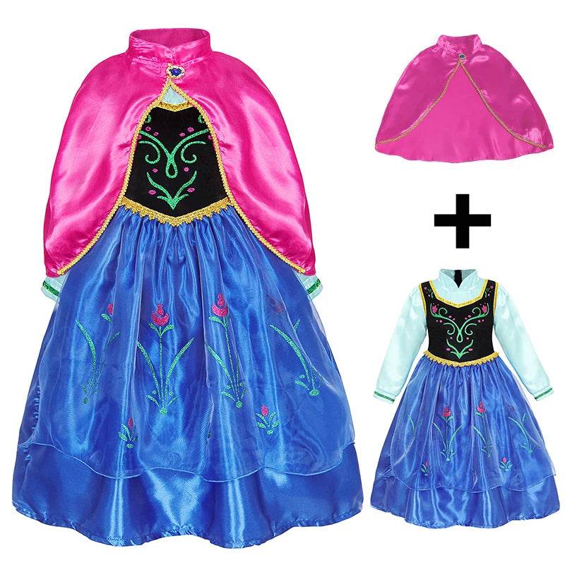 Enchanting Disney Anna Dress With Cape For Girls Party - ToylandEU