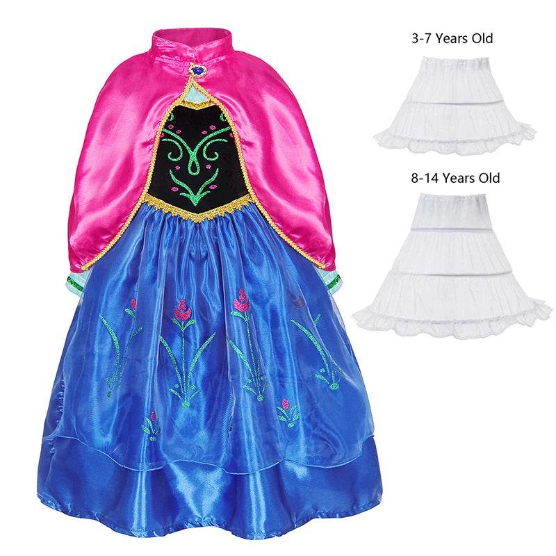 Enchanting Disney Anna Dress With Cape For Girls Party - ToylandEU