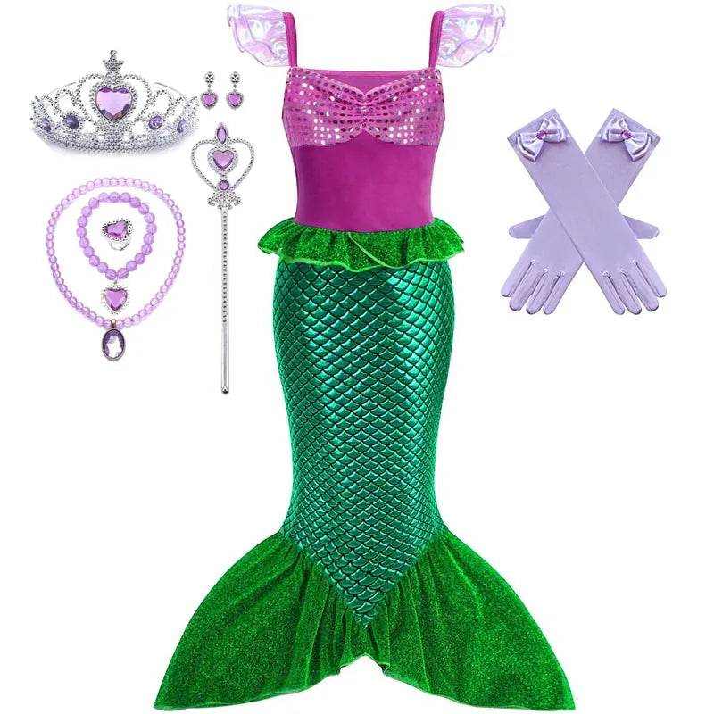 Enchanting Disney Ariel Princess Dress Glitter For Parties - ToylandEU