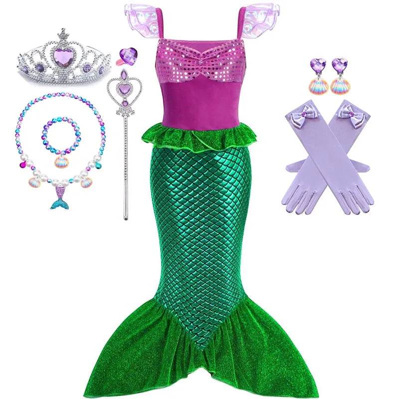 Enchanting Disney Ariel Princess Dress Glitter For Parties - ToylandEU