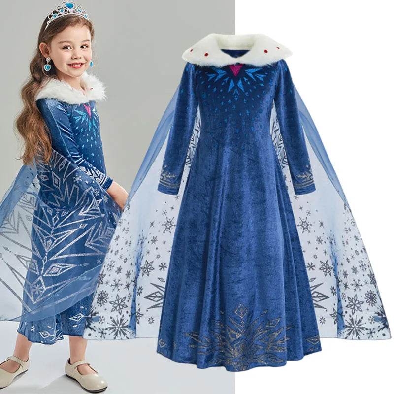 Enchanting Disney Elsa Costume Lace Detail For Girls - ToylandEU