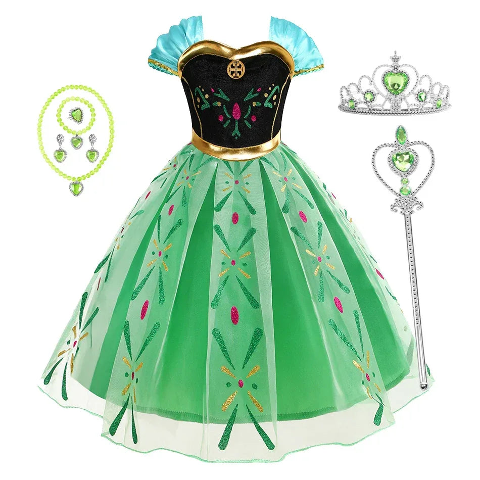 Enchanting Disney Princess Costume Anna Elsa Dress For Girls Ages 2 To 10 - ToylandEU