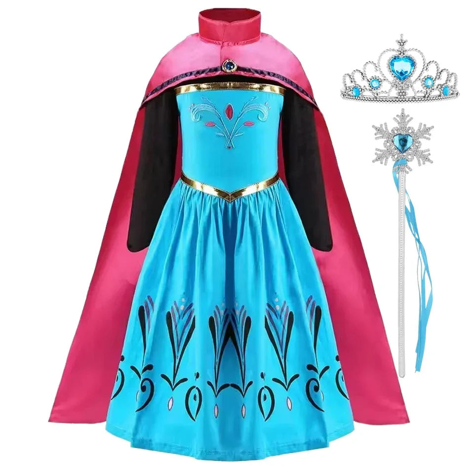Enchanting Disney Princess Costume Anna Elsa Dress For Girls Ages 2 To 10 - ToylandEU