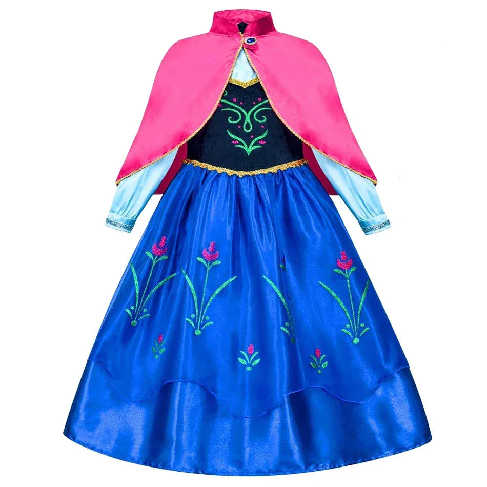 Enchanting Disney Princess Costume Anna Elsa Dress For Girls Ages 2 To 10 - ToylandEU