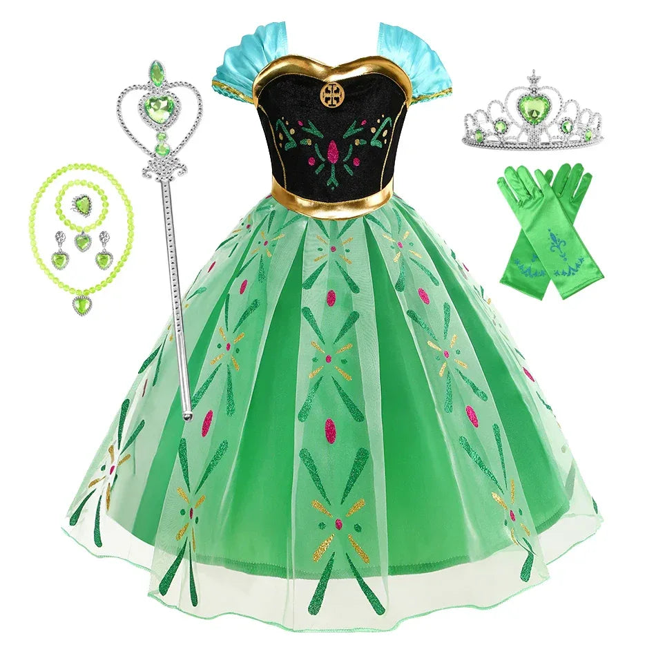 Enchanting Disney Princess Costume Anna Elsa Dress For Girls Ages 2 To 10 - ToylandEU
