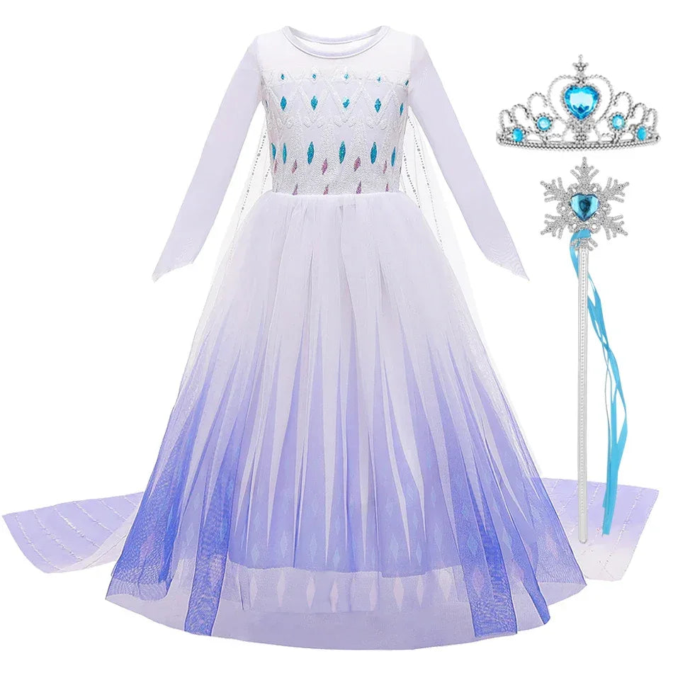 Enchanting Disney Princess Costume Anna Elsa Dress For Girls Ages 2 To 10 - ToylandEU