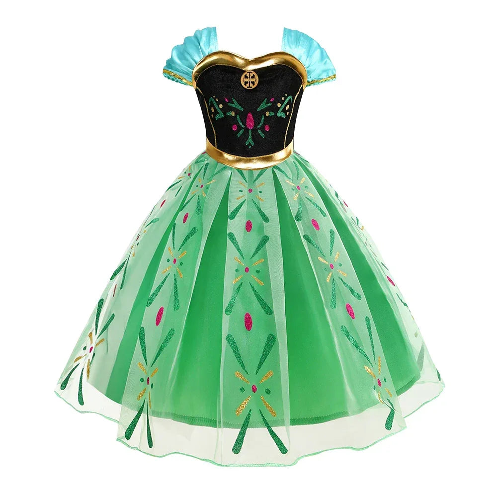 Enchanting Disney Princess Costume Anna Elsa Dress For Girls Ages 2 To 10 - ToylandEU