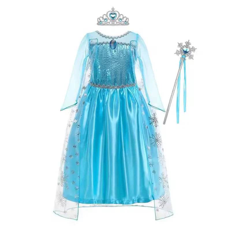 Enchanting Girls Elsa Cape Costume Snow Queen For Carnival - ToylandEU