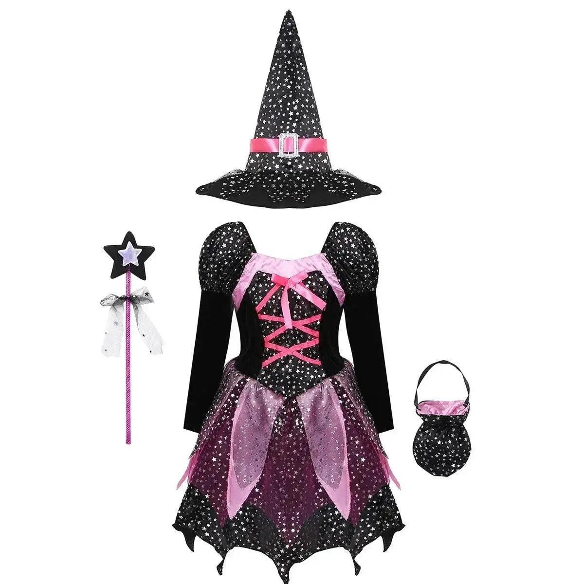  Enchanting Girls Witch Costume LED Dress Hat Toyland EU -  ToylandEU™