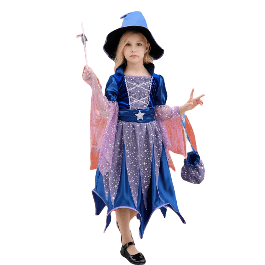Enchanting Girls' Witch Costume Set with Hat & Bags for All Occasions - ToylandEU