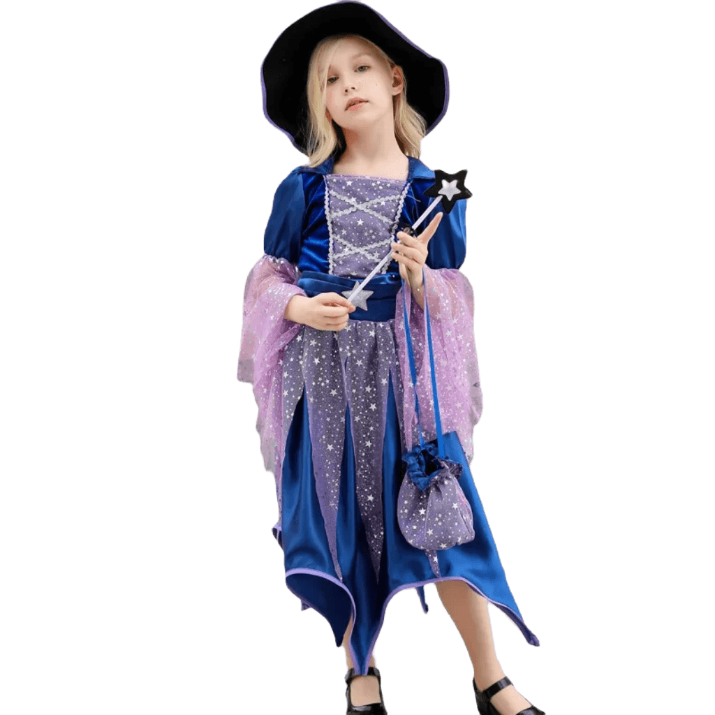 Enchanting Girls' Witch Costume Set with Hat & Bags for All Occasions - ToylandEU