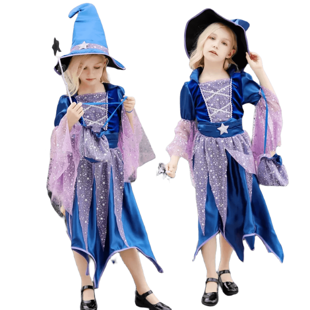 Enchanting Girls' Witch Costume Set with Hat & Bags for All Occasions - ToylandEU