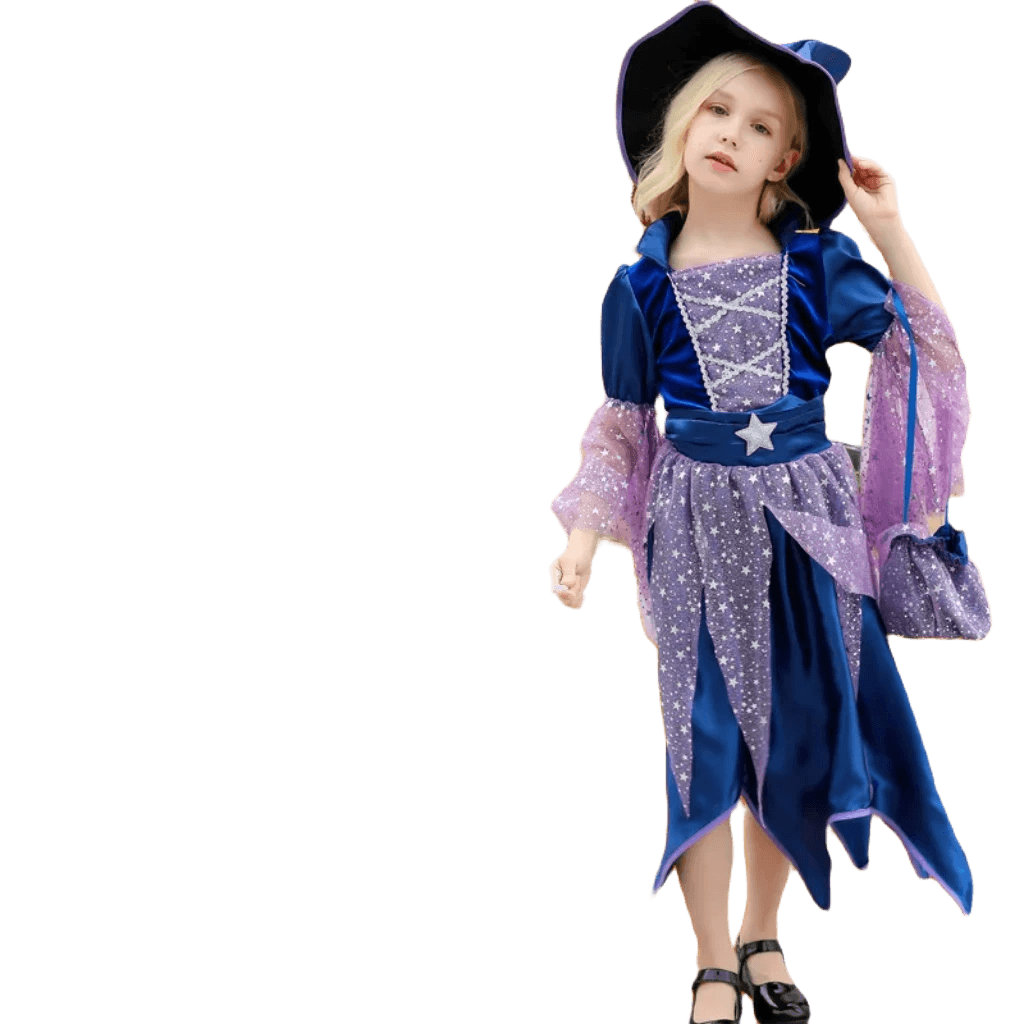 Enchanting Girls' Witch Costume Set with Hat & Bags for All Occasions - ToylandEU