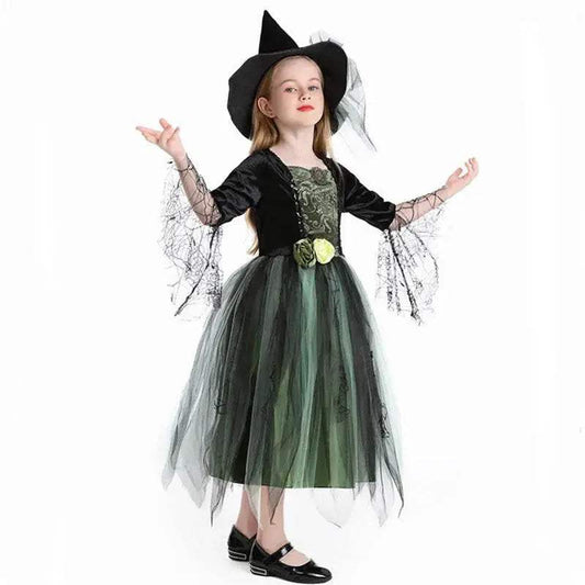 Enchanting Green Witch Costume for Girls - Perfect for Halloween Fun - ToylandEU