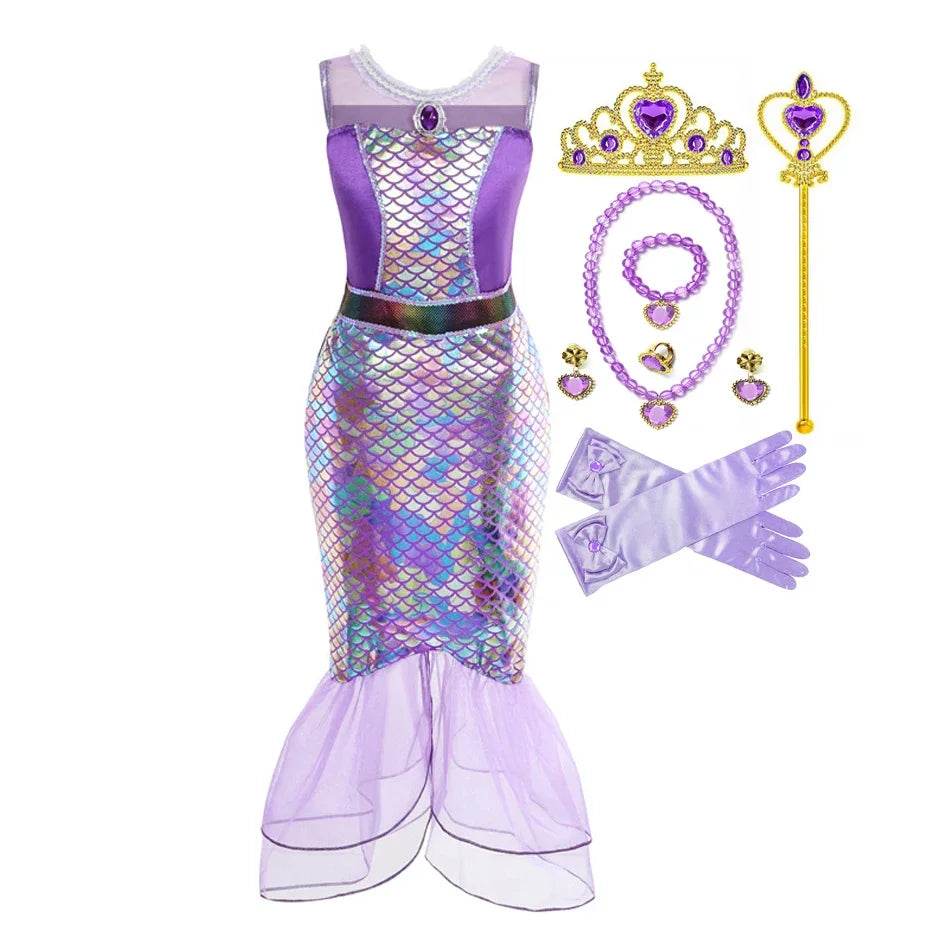 Enchanting Mermaid Dress Ankle Length For Girls 4 To 10 - ToylandEU