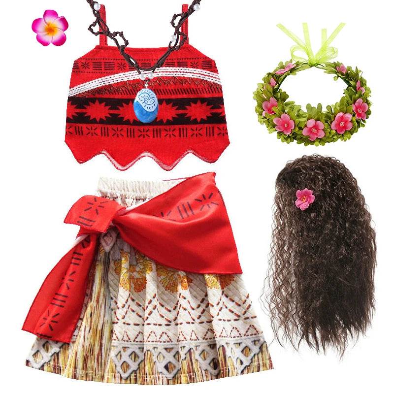 Enchanting Moana Costume Dress With Appliques Girls 7 To 13 - ToylandEU