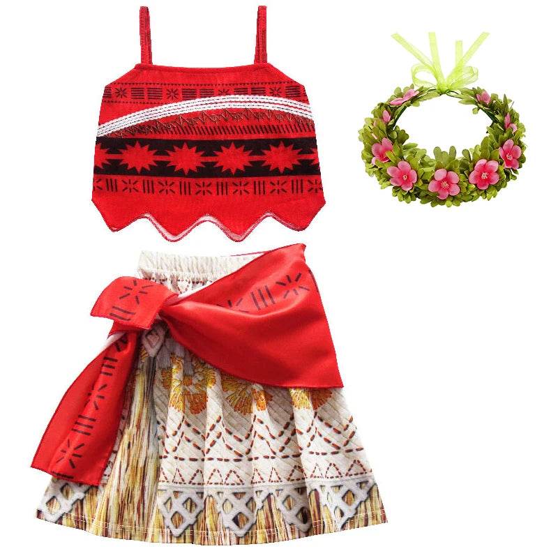 Enchanting Moana Costume Dress With Appliques Girls 7 To 13 - ToylandEU