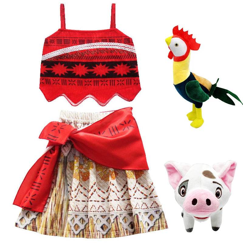 Enchanting Moana Costume Dress With Appliques Girls 7 To 13 - ToylandEU