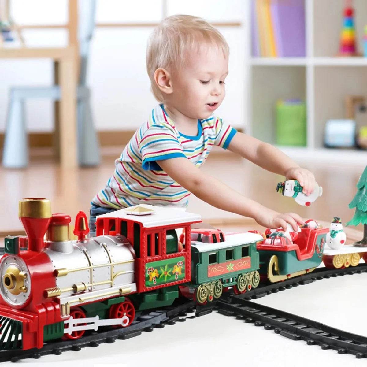 Enchanting Musical Christmas Electric Train Set with DIY Tracks & Lights - ToylandEU